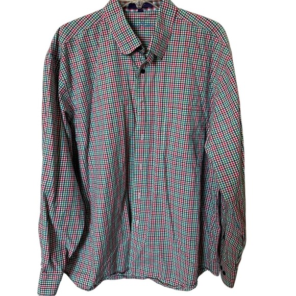 Alan Flusser Other - Alan Flusser Mens XL Gingham Check Button Down Shirt‎ Multi Color Cotton L/S